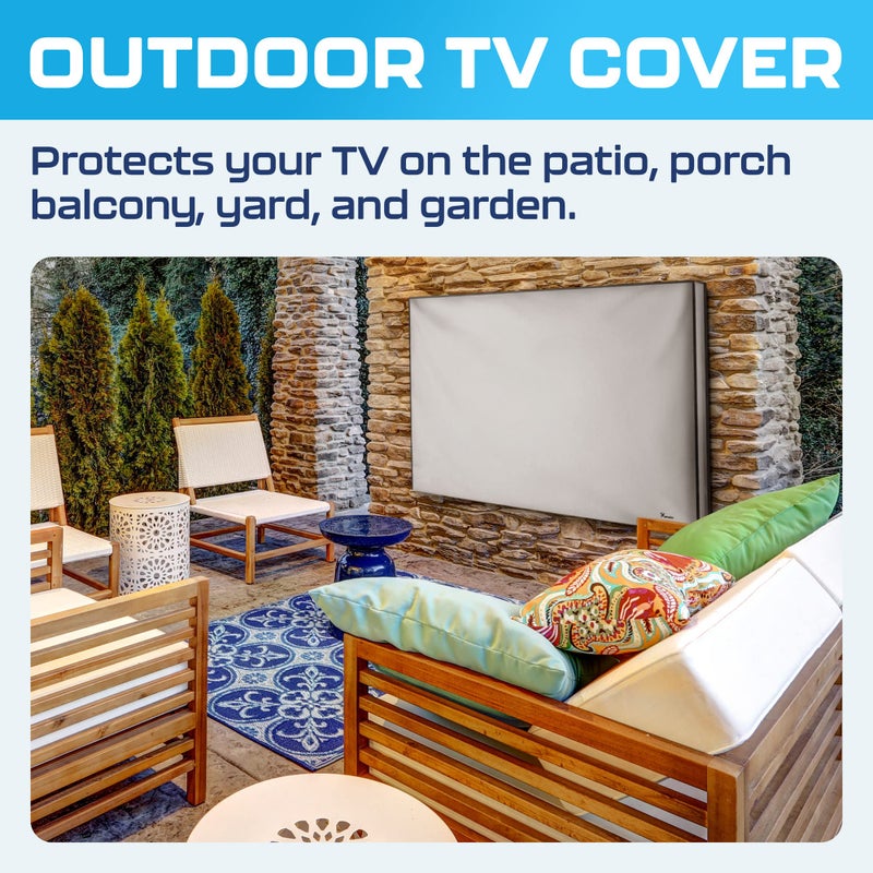 Garnetics Outdoor TV Cover 65 Inch â€“ Waterproof, Weatherproof TV Enclosures with Smart Shield Screen Protectors, Ideal for Outdoor Use, Moving, and Storage - Gray - Image 2